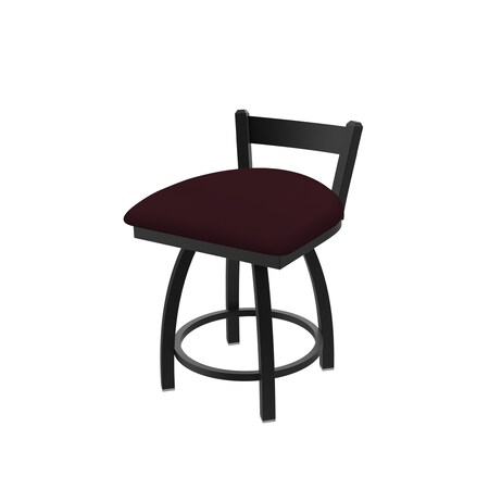 Holland Bar Stool Co 18" Low Back Swivel Vanity Stool, Black Wrinkle, Canter Bordeaux Seat 82118BW005